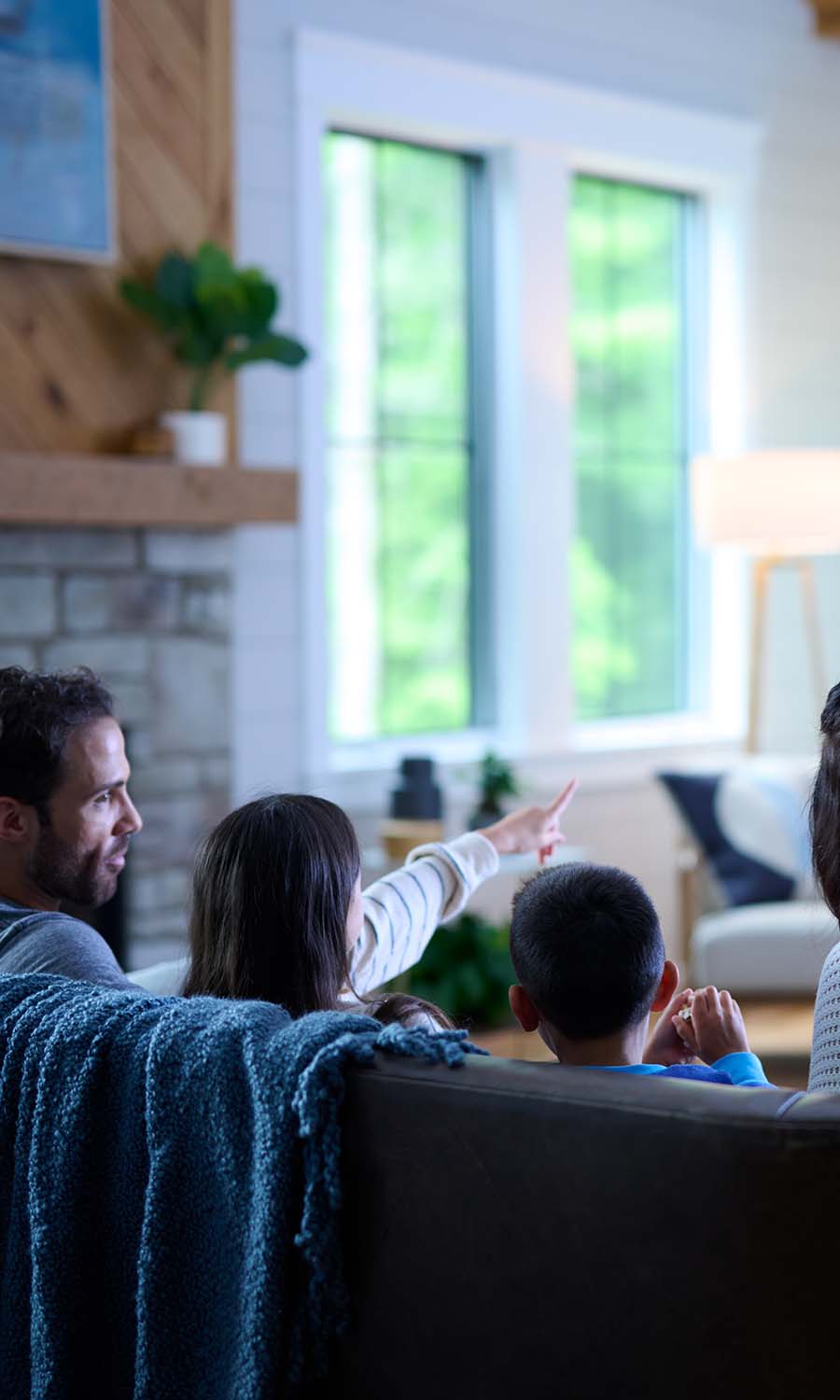 Front area of a house with lighted stairs and patio
