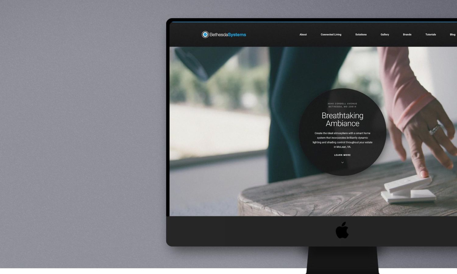 Mercury Pro website in front of purpleish gray background