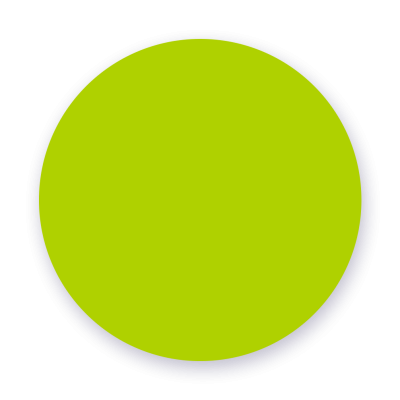 green circle background with statistics